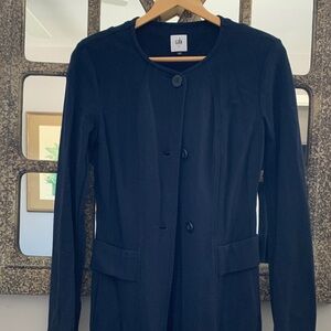 CAbi Women's Elegant Navy Blue Long Blazer